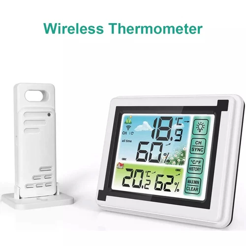 Digital LCD Indoor & Outdoor Weather Station Clock Calendar Thermometer Wireless - Picture 12 of 20