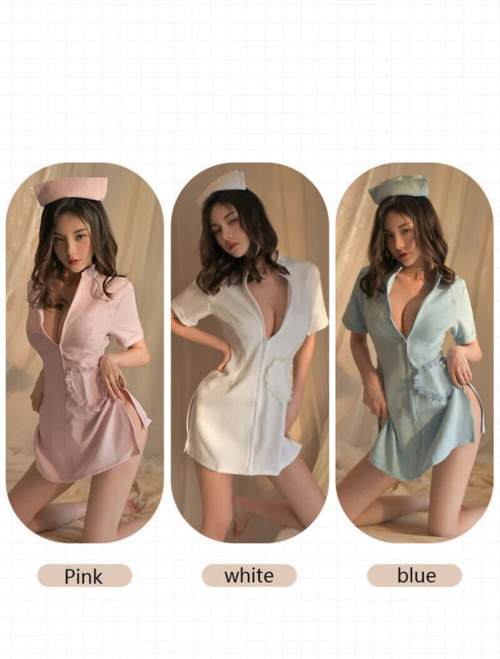Sexy Mujeres Enfermera Doctor Uniforme Conjunto Disfraz Juego de Rol Juegos con disfraces Vestido Elegante Foto 3 de 4