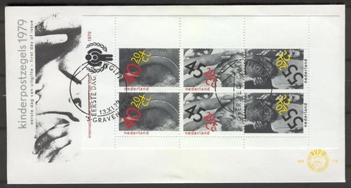 FDC P28 Netherlands 1979 Block year Children