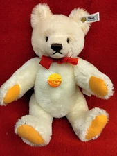 STEIFF Original White Teddy Bear 16 in white mohair Black White Ear Tag 0203/41