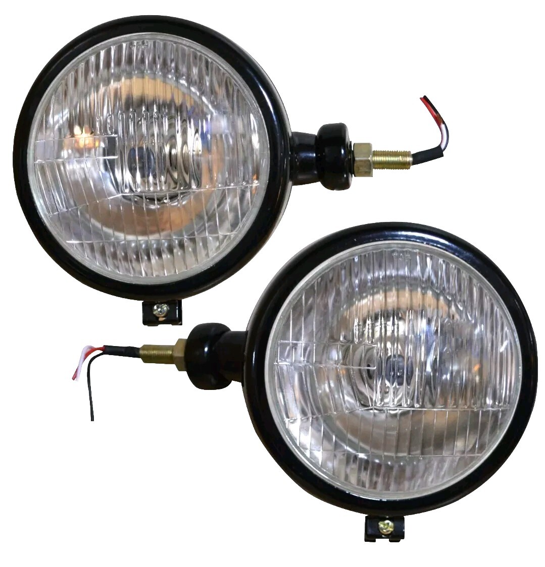 「good evening」 Mahindra Tractor Headlights 12Volt Black Lamp Set for 275