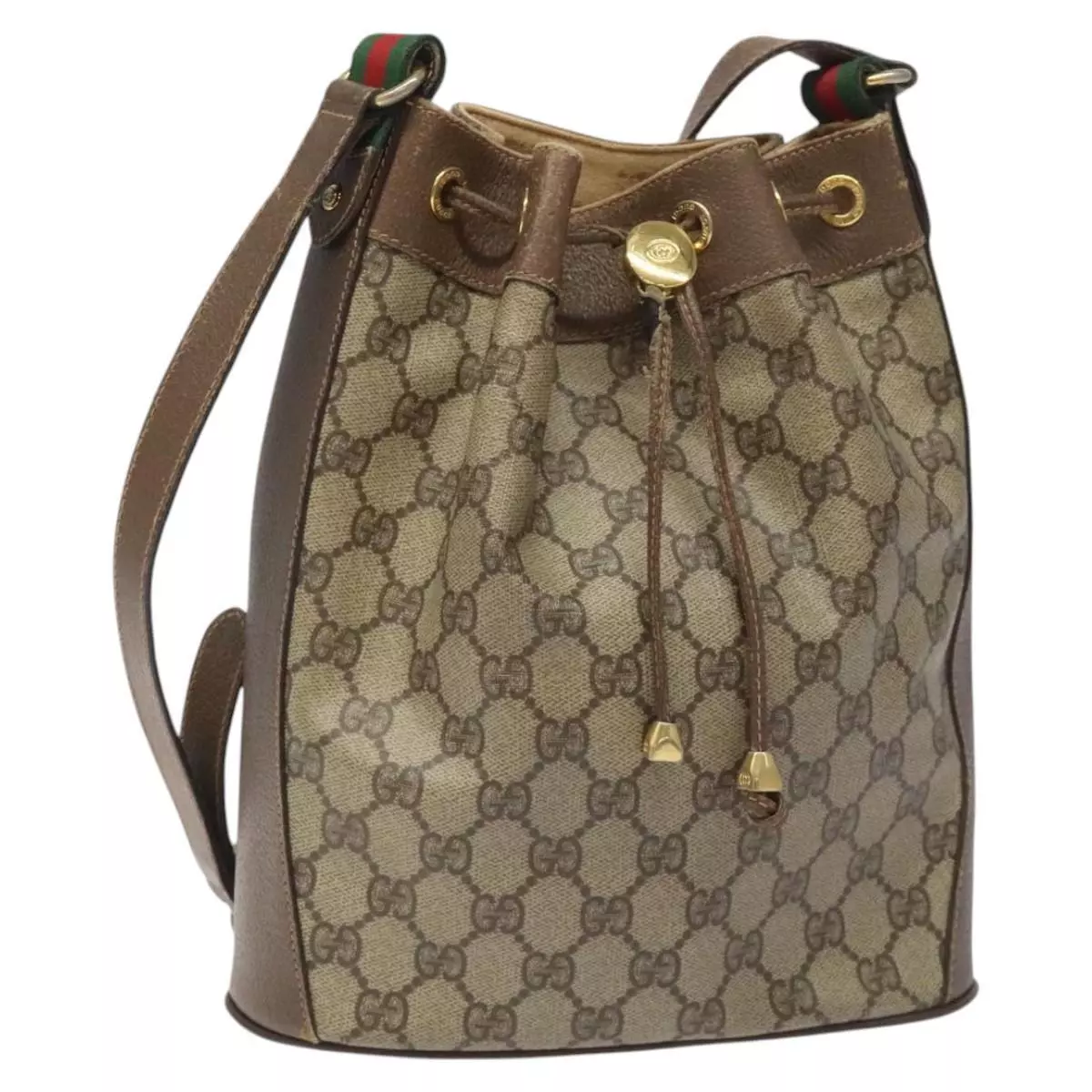 Sac à bandoulière GUCCI GG Supreme Web Sherry Line PVC beige 41 02 034 authentique 113722