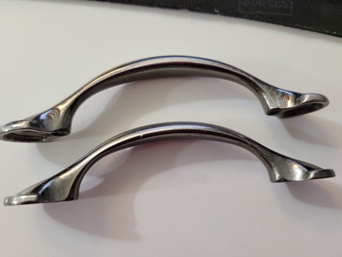 6 Liberty 3" Hole Span Satin Nickel Silver 1/2 Round Drawer Pulls & Screws AS IS - Picture 10 of 15