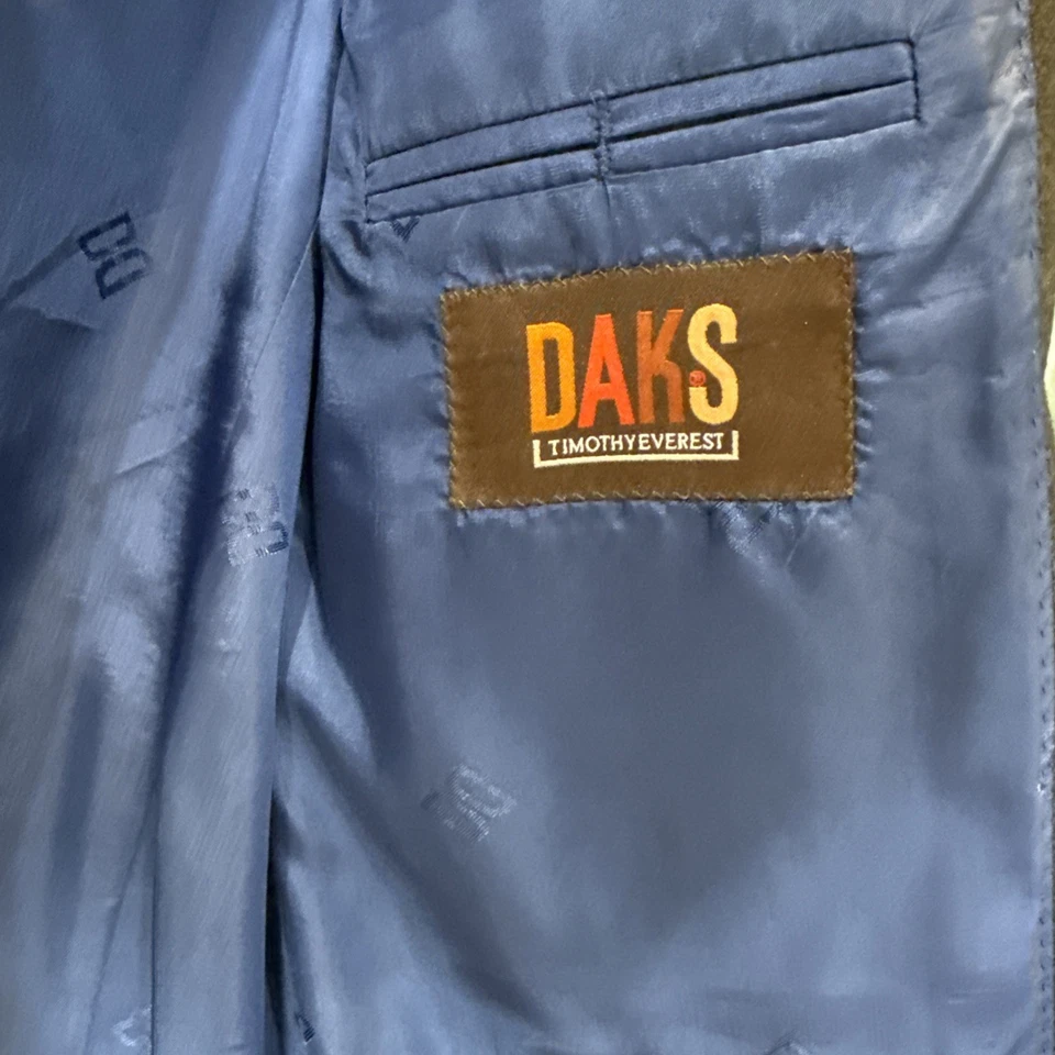Traje DAKS/Timothy Everest, 42L gris carbón con rayas azules, 100 % lana Foto 4 de 4