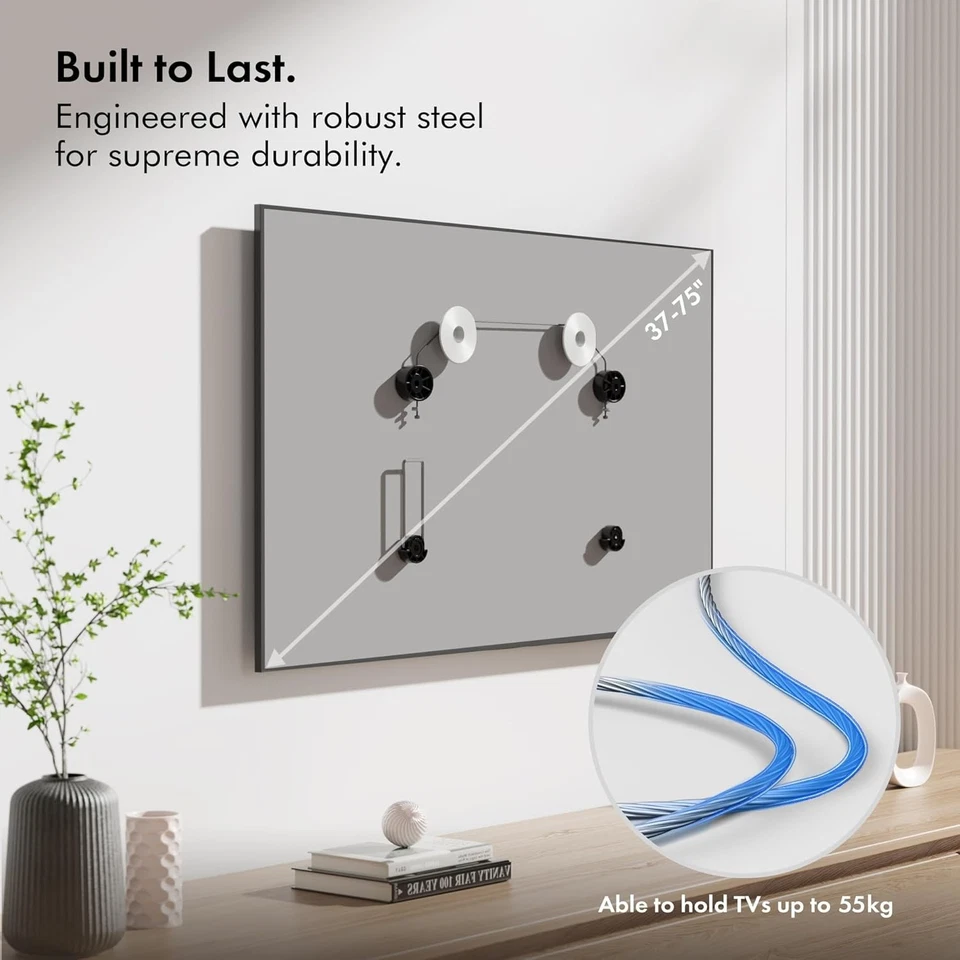 VonHaus TV Wall Bracket for 37-75" Screens, Ultra-Slim Flush Bracket,... - Image 2 of 4