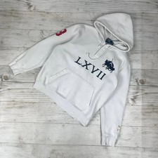 Vintage Polo Ralph Lauren LXVII Hoodie Double Big Pony 90s Men Size M White