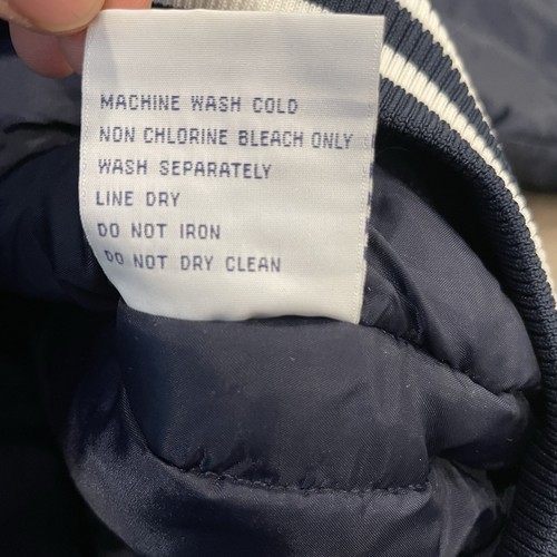 CHAQUETA DE SATÉN MAJESTUOSA DE COLECCIÓN AÑOS 90 MLB NEW YORK YANKEES TALLA XL AZUL MARINO - Imagen 9 de 13
