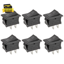 6Pcs Rocker Switch On/Off 2 Position 2 Pin, AC 6A/250V, 10A/125V,KCD1 Toggle Pow