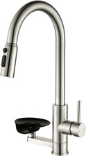 Brushed Nickel Kitchen Faucet with Pull Down Sprayer and Cup Washer