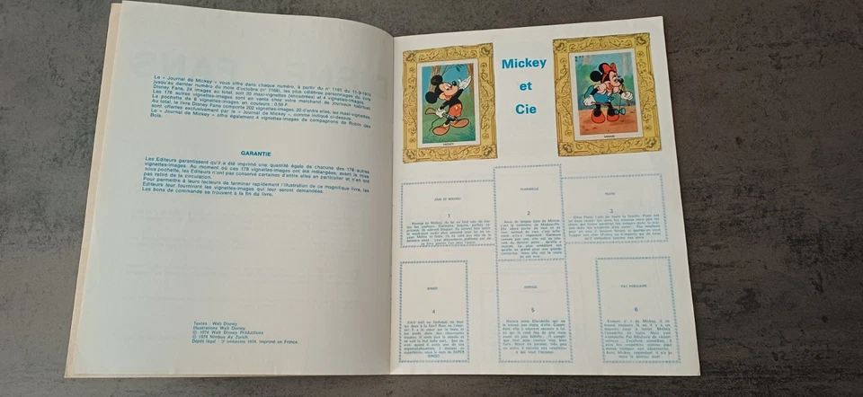 LE JOURNAL DE MICKEY DISNEY FANS - ALBUM VIGNETTES AUTOCOLLANTES - 1974 - - Photo 3/4