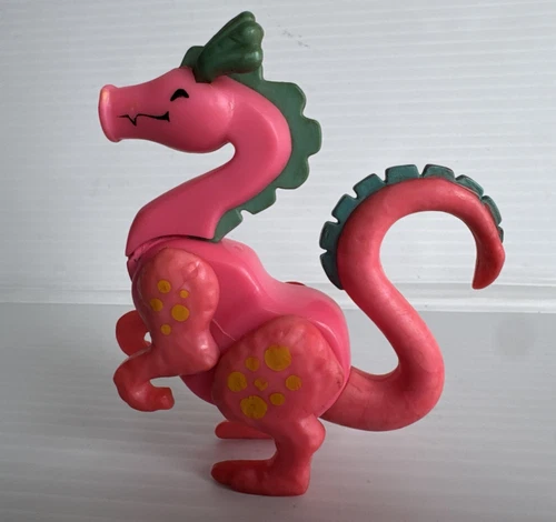 Vintage Fisher Price Little People Pink Dragon Figure Royal Castle Has 1 Ear