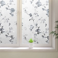Frosted Window Privacy Film, Static Cling Decorative Glass Film, Anti UV Wind...