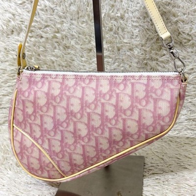 Christian Dior Saddle Trotter Pink Patent Mini Bag Pouch Authentic Pre-owned