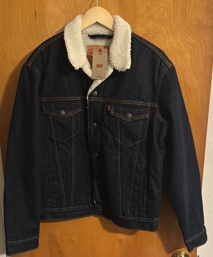 Levis Jean Jacket Mens Medium Fleece Lined Sherpa Trucker