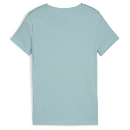 PUMA Essentials Script Graphic Crew Neck Short Sleeve T-Shirt Youth Girls Blue C - Picture 2 of 2