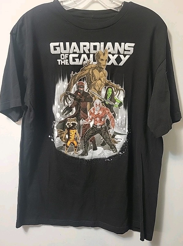 Marvel Guardians of the Galaxy T-shirt Large Black Short Sleeve- 100% Cotton 