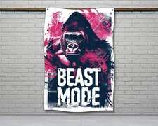 Beast Mode Gorilla Flag - Motivational Gym Wall Art Decor