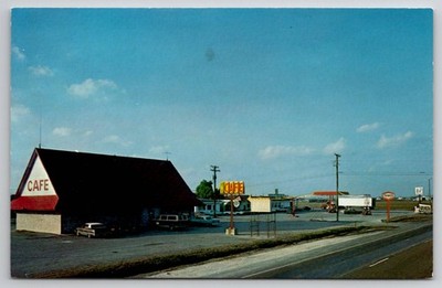B & B Cafe Bishop Texas Vintage Chrome Postcard Frank Whaley TEXACO