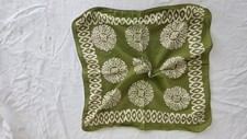 Moss Green Printed Bandana Scarf 100 Cotton Georgette Pattern 21"x21" Big Scarf