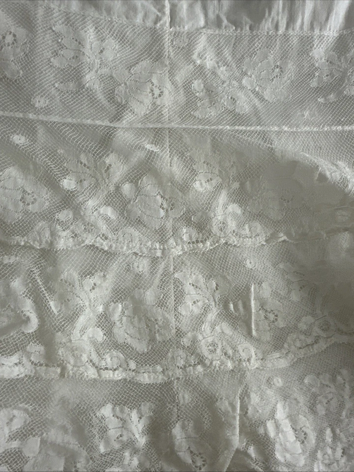 "Falda enagua victoriana medio deslizamiento algodón encaje crema lencería como está volantes 30""" Foto 3 de 4
