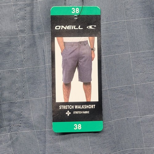 NEW O'Neill Mens 38 Stretch Walkshort 10" Inseam Casual Golf Shorts Indigo Plaid - Picture 2 of 21