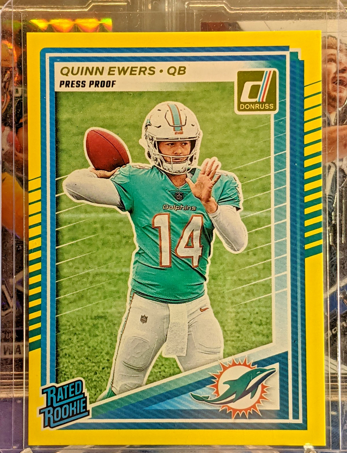 2025 Panini Donruss Quinn Ewers #342 Rated Rookies Yellow Press Proof NM SP