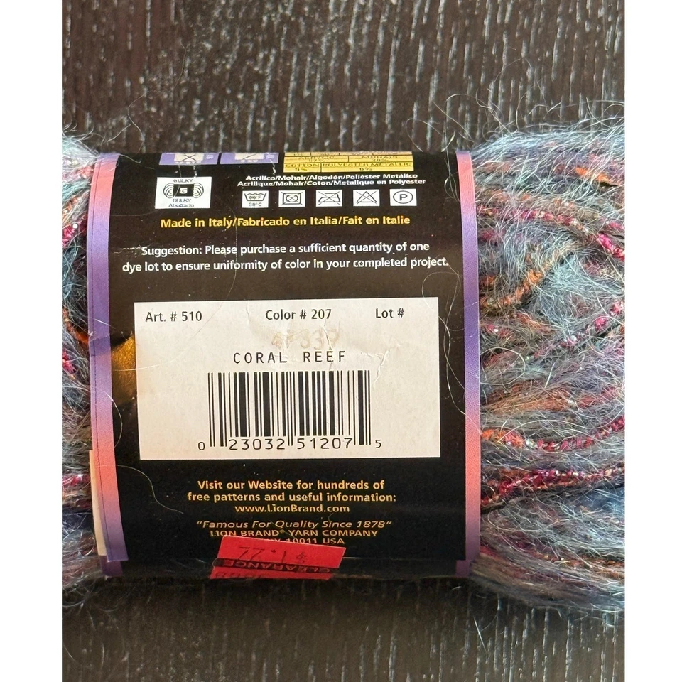 Лот из 2 пряжи Lion Brand Moonlight Mohair для кораллового рифа - Изображение 4 из 4