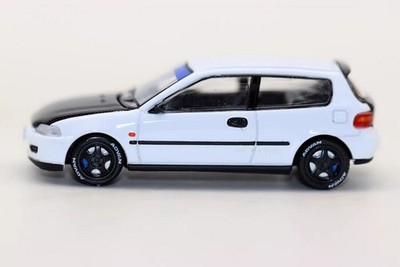 BMC 1/64 Scale Honda Civic EG6 White/Black Diecast Car Model Toy
