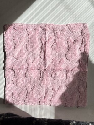 GEEORY Pink Bunny Decorative Pillow Cover   Fits 18x18 Insert   Easter Plush