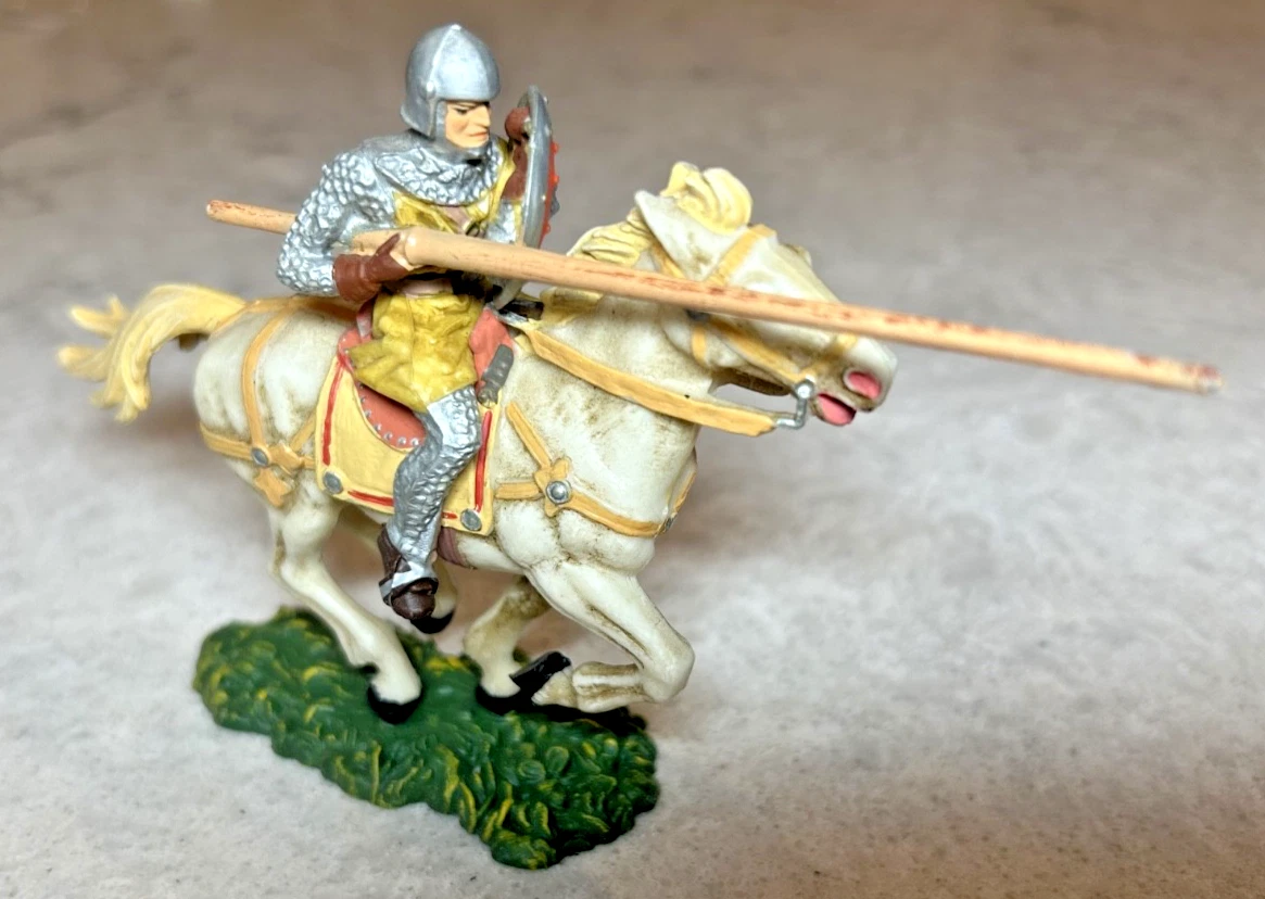 Figurine Elastolin – Chevalier Moyen Âge – Lance Et Armure – Allemagne – Bel état