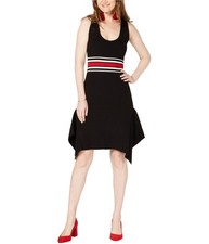 I.N.C Womens Sleeveless Ribbed Sweater Dress, Black, X-Large