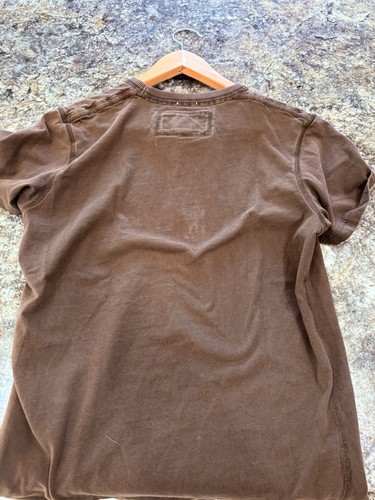 Abercrombie & Fitch Vintage Logo Men’s Tee Brown M Muscle Embroidered T Shirt - Picture 4 of 6