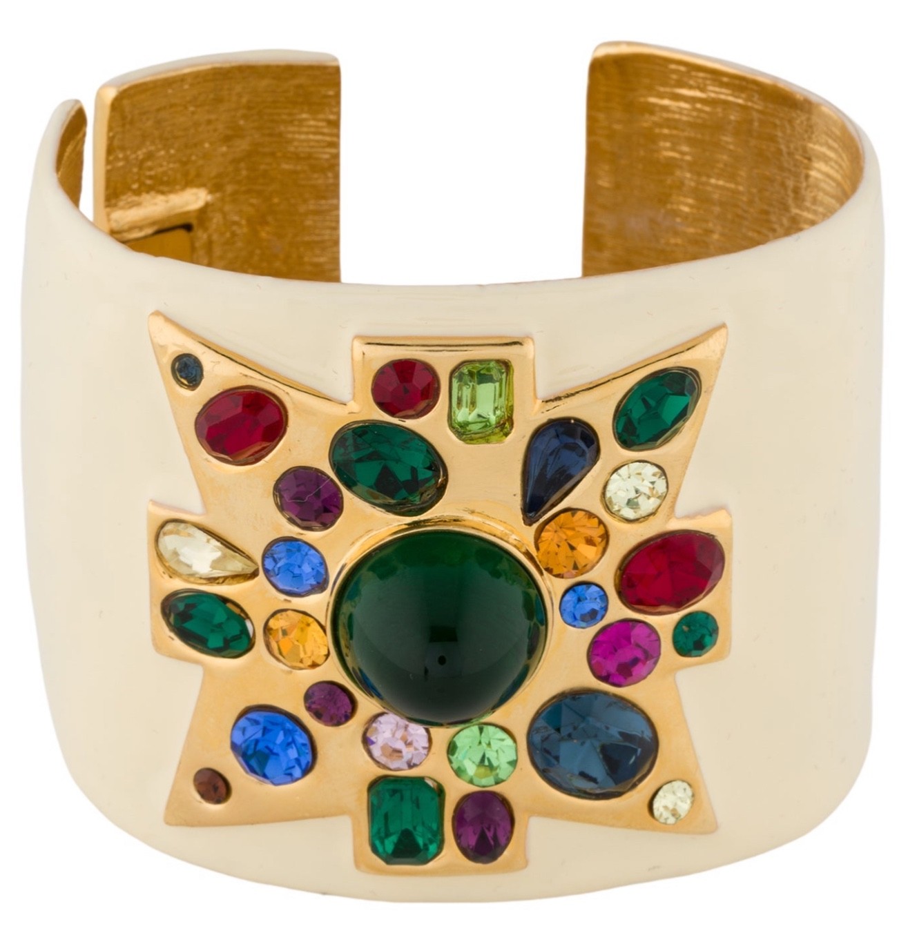 Kenneth Jay LANE KJL Cuff Maltese Cross Gripoix S… - image 3