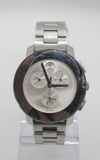 Movado Bold MB.01.3.14.6025 Silver Date Swiss Quartz Analog 38mm Wrist Watch