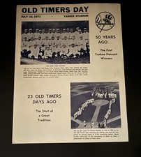 1971 New York Yankees Old Timers Day Program–25th Annual 7/10/71 Yankee Stadium