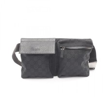 GUCCI GG tela cintura vita marsupio 28566 tela pelle nero usato unisex