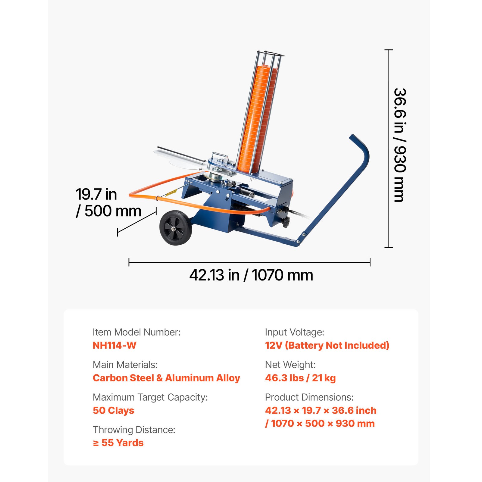 Uimoso Automatic Clay Target Launcher Holds Up to 50 Targets Shooting Practice