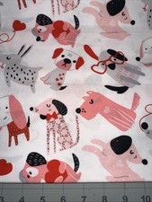 Dog Hearts Print Cotton Fabric 44" W x 34 -35", Sewing Crafts