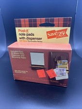 NEW Vintage Post-it Note Pads with White Dispenser 1980s