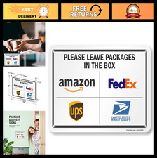 7x10 Inch Delivery Instructions Sign - Please Leave Packages In Box, Rustproof A