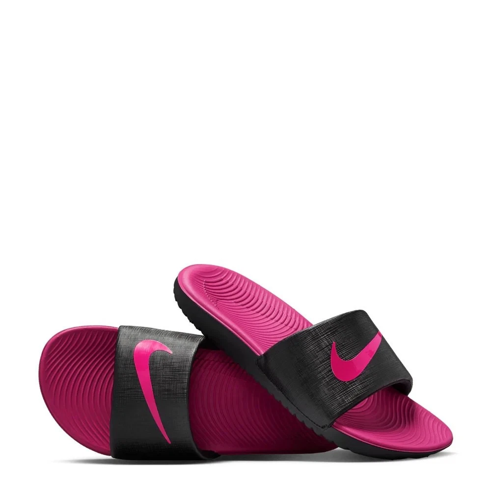 Sandali Nike Slides taglia 5Y nero rosa spiaggia piscina doccia DD8519 001 nuovi