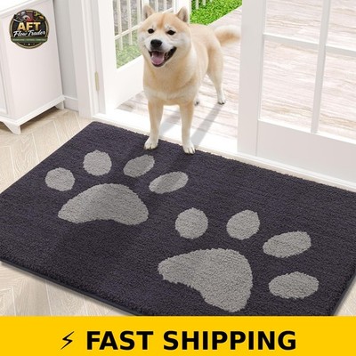 Smiry Dog Door Mats 30''x20'' - Dark Grey, Non-Slip Washable