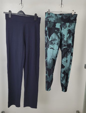 M S Women's Leggings Blue Mix Size 10  Navy Velvet Leggings New
