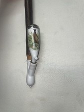 ANTIKE J&Auml;GERPFEIFE PFEIFE PORZELLANKOPF HANDBEMALT WILD DEKOR PORZELLANPFEIFE