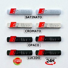 Coppia Stemmi Logo S-Line mm 72x17 per Audi fregio badge emblema parafanghi auto