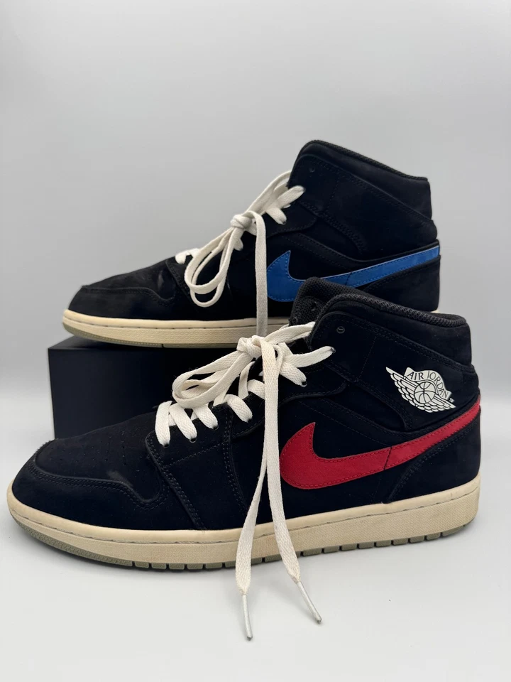 Air Jordan 1 Mid Multicolor Swoosh Negro Talla 10.5 Foto 2 de 4