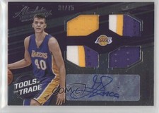 2016-17 Panini Absolute Quad 39/75 Ivica Zubac #21 Auto 0g4