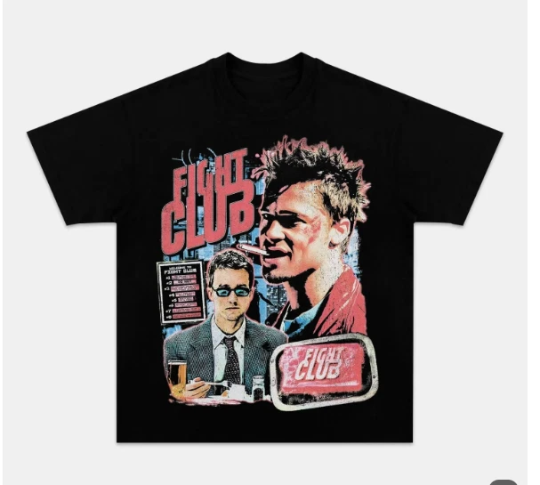 Fight Club ヴィンテージTシャツ Fight Club Brad Pitt Tyler Durden 1999 Vintage Style Graphic