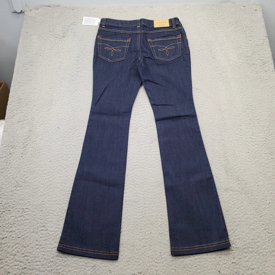 Chaps Bootcut Jeans Girls Size 14 Blue Denim Whiskered Single Stitch 5-Pocket - Image 2 of 4
