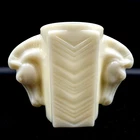 Vintage 1930's Macbeth Evans Art Deco Uranium Milk Glass Double Horsehead Vase
